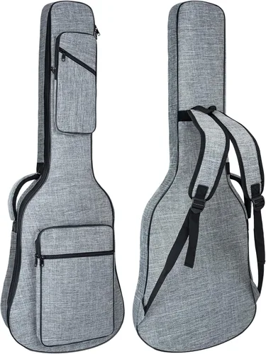 Vista 8 de Funda para guitarra acústica, 39, 40, 41 pulgadas, bolsa de guitarra acústica de 0.45 pulgadas de grosor, bolsa de concierto acolchada con correa