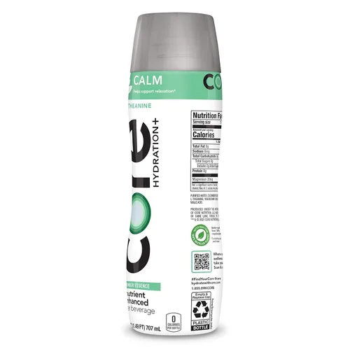 Vista 7 de CORE Hydration+ Calm, Agua de Nutrientes Mejorada con Esencia de Pepino y L-Teanina, Botella de 23.9 fl. oz (Paquete de 12)
