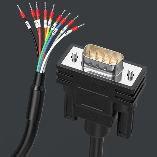 Vista 7 de DB9 Adaptador macho a cable desnudo de 1.5 pies, RS232/RS485 D-USB 9 pines puerto terminal macho adaptador conector placa de distribución,