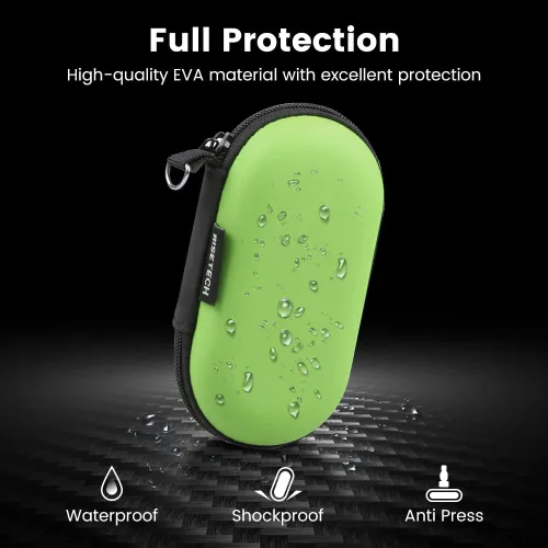 Vista 32 de Funda para auriculares, RISETECH Estuche de transporte para auriculares EVA con cremallera, bolsa de almacenamiento para auriculares, pequeña