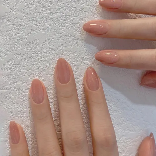Uñas postizas a presión, uñas postizas francesas de cobertura completa, uñas acrílicas simples de longitud media, uñas con pegamento para mujeres y