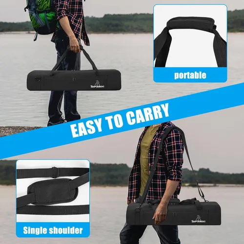 Vista 6 de TORIBIO Bolsa de trípode multifuncional de 33.5 pulgadas, funda de transporte de trípode resistente, funda para soporte de música, micrófono