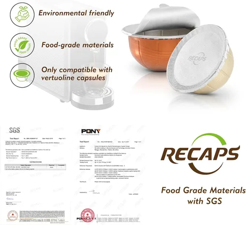 Vista 3 de RECAPS Tapas de aluminio con sellos para reutilizar cápsulas de café Filtro de café reutilizable Filtro recargable Compatible con Nespresso
