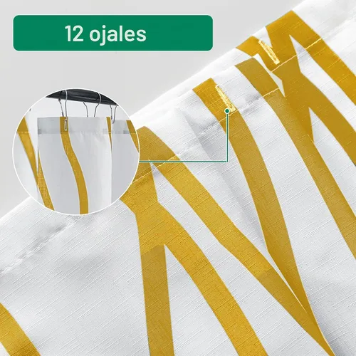 Vista 5 de Biscaynebay - Cortinas de tela texturizada a cuadros para baño Negro