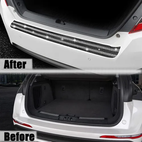 Vista 4 de AICEL - Protector de parachoques trasero para coche, protectores de entrada de puerta de maletero antiarañazos, pegatina adhesiva anticolisión