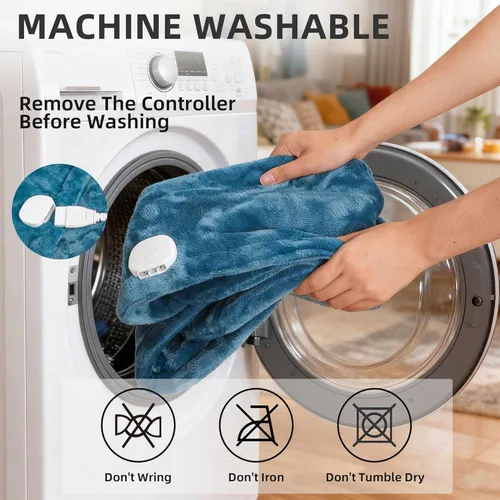 Vista 6 de RAINOVA Almohadilla térmica para espalda, cuello y hombros, almohadilla eléctrica con 6 ajustes de calor, regalos de cumpleaños de Navidad