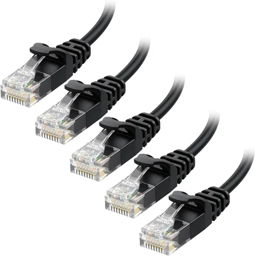 Vista 10 de Cable Matters Paquete de 5 cables Ethernet Cat 6 sin enganches de 10 Gbps, 14 pies, cable Cat 6 de perfil delgado, cable Cat6, cable Ethernet fino