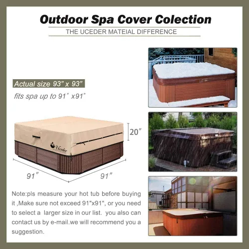 Vista 42 de UCEDER Cubierta redonda para bañera de hidromasaje, impermeable al aire libre (83 x 20 pulgadas), protector de poliéster 600D resistente para bañera