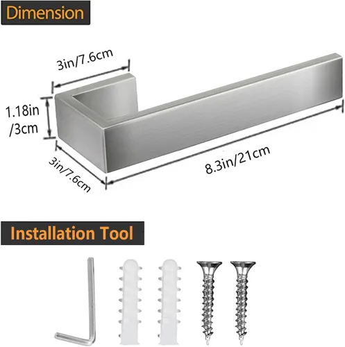 Vista 6 de JOPOFI Toallero de mano, anillo de toalla - Toallero de acero inoxidable SUS 304 engrosado para pared de baño, barra de toalla de mano rectangular