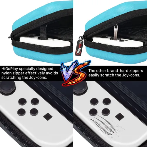 Vista 4 de HIGOPLAY Hard Carry Case Compatible with Nintendo Switch OLED Switch Model Protective Space Shell Travel Case Portable Storage Bag with 10 Game Card