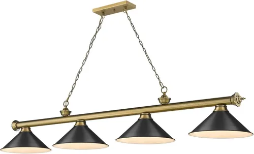 Vista 11 de Z-Lite 2306-4MB-MB15 Cordon Billar Colgante, 4 luces 240 vatios totales, negro mate