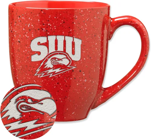 Vista 400 de Rico Industries NCAA Saint Joseph's (PA) Hawks Logo Principal Color Marrón 16 oz Logotipo del Equipo de Color Láser Grabado en Cerámica Moteada Taza