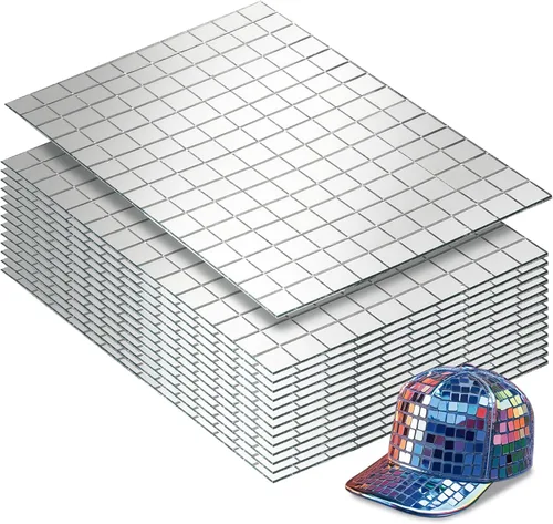 Vista 8 de PP OPOUNT 1.050 PIEZAS Azulejos de Bola de Discoteca, Cintas Adhesivas de 10 x 10 mm para Decoración de Manualidades DIY, Pequeños Azulejos