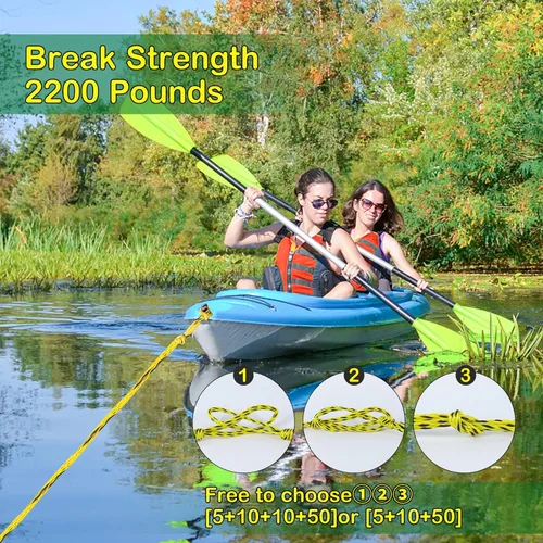 Vista 6 de Cuerda de remolque de esquí acuático Wakeboard para lancha de deportes acuáticos con mango de EVA