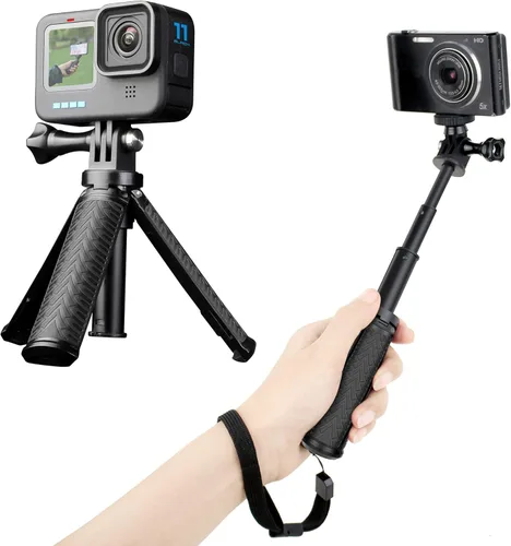Mini Trípode Selfie Stick para GoPro Hero 13 12 11 10 9 8, Mango Portátil Grip Cámara de Acción Selfie Stick para DJI Osmo Action 6/5 Pro/4/AKASO