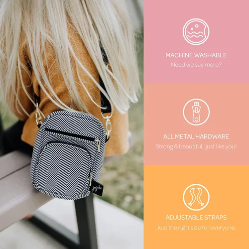 Vista 4 de JuJuBe Mini Helix Bolso cruzado pequeño con múltiples bolsillos para mamás o adolescentes, Vida Salvaje