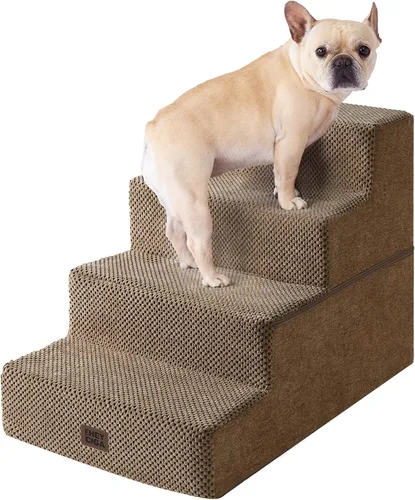 Vista 32 de EHEYCIGA Escaleras para perros pequeños de 16.5" de altura, escalones de 3 peldaños extra anchos para perros para sofá y silla, escalones para 2-Gris
