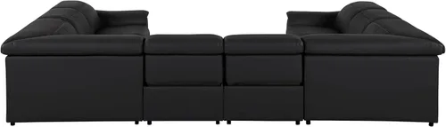 Vista 429 de BlackJack Furniture Venice - Sofá modular de cuero italiano de grano superior de 5 piezas con 3 reclinables eléctricos, reposacabezas ajustable