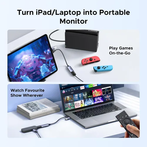 Vista 2 de UGREEN Full HD 1080P Capture Card 4K HDMI to USB 2.0 HDMI Video Capture Card USB-A/USB-C Audio Recording for Gaming, Streaming, Teaching Compatible