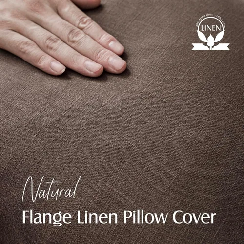 Vista 2 de Foindtower - Juego de 2 fundas de almohada decorativas de lino sólido, suave y con acento, fundas de cojín estilo bohemio y campestre, neutrales