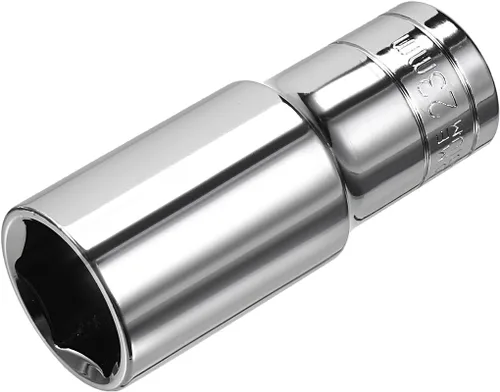 Vista 12 de uxcell 1/2 pulgada Drive 0.315 in 6-Point Deep Socket, métrico, Cr-V (pulido)