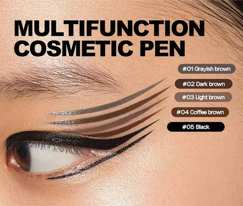 Vista 7 de Lápiz de cejas de agua silvestre extrafino, impermeable y a prueba de manchas, aplicador de punta de fieltro, delineador líquido de alta