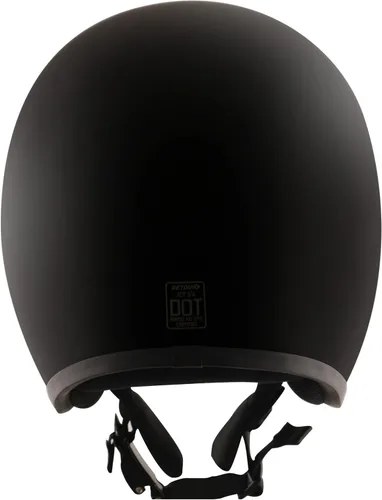 Vista 4 de Detour Helmets D.O.T. - Casco ligero 3/4 negro plano para motociclistas con visera extraíble
