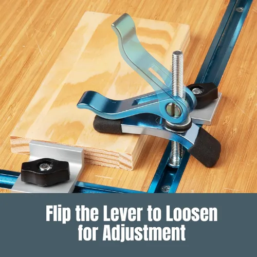 Vista 4 de POWERTEC 2 unidades, abrazadera de leva de 1/4"-20, abrazadera de palanca con pernos de riel en T de 3", abrazadera de riel en T para prensa