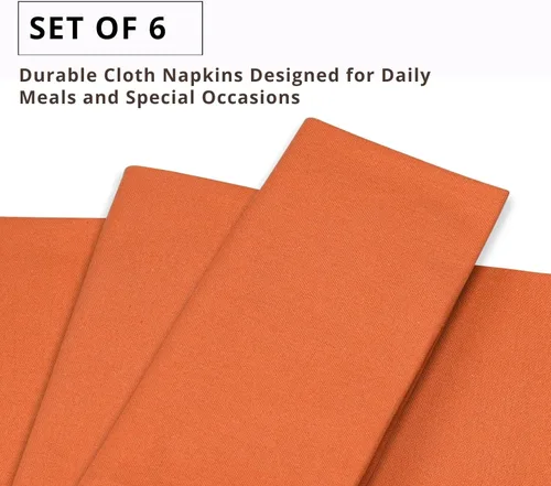 Vista 5 de PurpleEssences - Juego de 6 servilletas de tela para cena 100% algodón de 45x45 centímetros - Suave y duradero, lavable - Ideal para fiestas