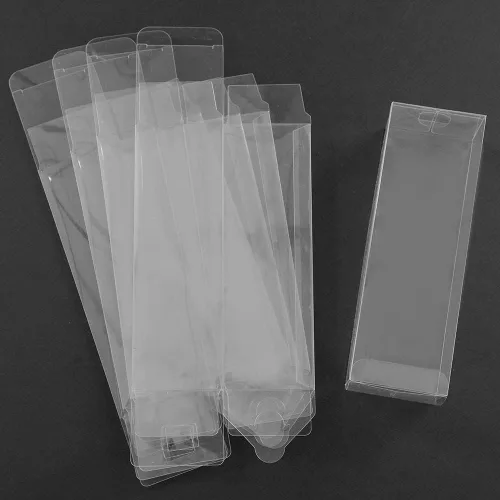 Vista 7 de Cajas transparentes, 2.4 x 2.8 x 7.9 pulgadas, rectángulo transparente, cajas de almacenamiento de joyería para fiestas de cumpleaños, bodas