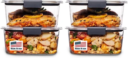 Vista 10 de Contenedor de almacenamiento de alimentos Rubbermaid Brilliance, plástico sin BPA, Mini, 0,5 tazas, 4 unidades, transparente, Transparente