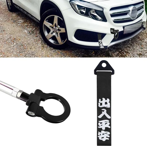 Vista 9 de x xotic tech Juego negro para parachoques delantero de metal con acabado de aluminio con gancho de remolque+ tapas de válvula de aire+parachoques