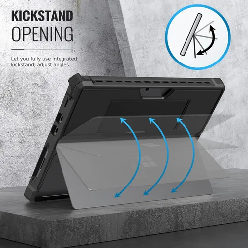 Vista 5 de MoKo Funda + calcomanía de piel sintética para Microsoft Surface Pro 8 de 13 pulgadas con pantalla táctil de 2021, cubierta protectora resistente