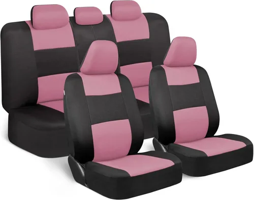 Vista 18 de BDK PolyPro - Juego completo de fundas de asiento de auto en menta sobre negro – Fundas de asiento delantero y trasero divididas para auto