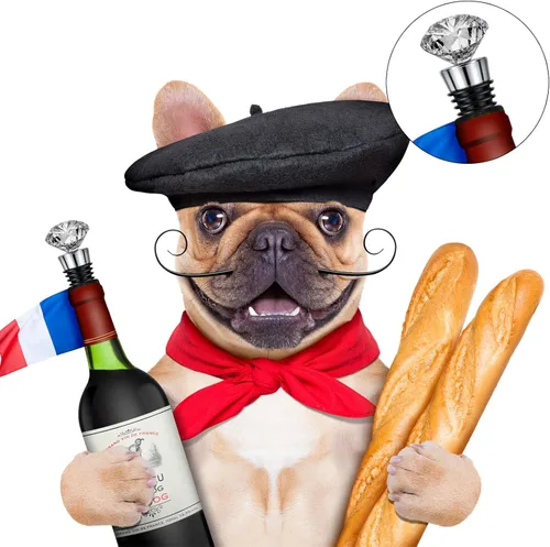 Vista 4 de Honeydak Tapón de botella de metal de 8 piezas, kit de tapón de botella de vino de acero inoxidable en blanco, reutilizable, para guardar vino