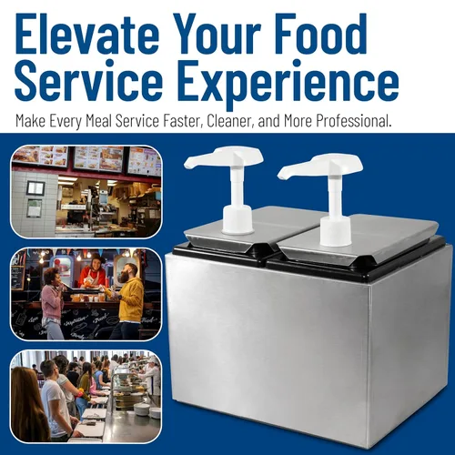 Vista 6 de Carlisle FoodService Products Centro de condimentos de riel de condimentos con 2 bombas estándar para estaciones de servicio, restaurantes y comida