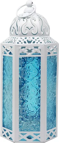 Vista 21 de VELA LANTERNS Farol portavelas decorativo, marroquí, gótico, morado, de 10.5 pulgadas, para mesa o colgar, decoración de Ramadán, decoración