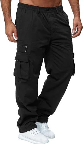 Vista 3 de Cargo Pants for Men,Men's Tactical Pants, Outdoor Cargo Jogger Pant Work Hiking Tactical Straight Trousers Sweatpants
