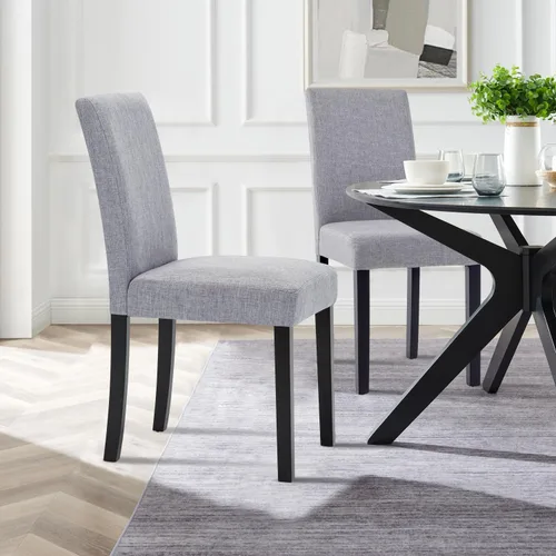 Vista 7 de Dining Chairs Set of 6, Luxury Upholstered Fabric Kitchen Chairs Side Chair with Padded Seat Back and Solid Wood Legs for Living Room, Bedroom