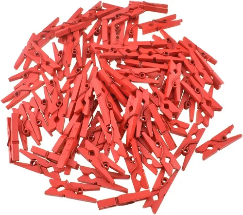 Vista 16 de HAHIYO Pinzas de madera marrón para ropa, mini Aviod Fall Apart de 1 pulgada de largo, paquete de 80 resortes fuertes, sin óxido, sin decoloración