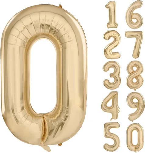 Vista 306 de Globos gigantes de helio de aluminio de 40 pulgadas con números naranjas para decoraciones de fiesta de primer cumpleaños
