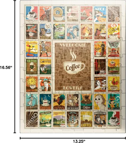 Vista 7 de MyPuzzle Coffee Collection: Impresión Multi-Imagen, Póster Vintage - Rompecabezas Premium de 100 Piezas para Adultos