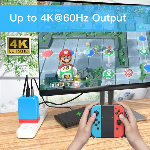 Vista 4 de Mirabox Cargador portátil de 65 W para Nintendo Switch, compatible con Switch OLEDSteam DeckROG AllySamsung DexiPadMacBook, estación de acoplamiento