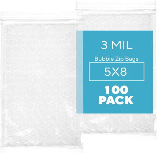 Vista 31 de GPI, 10 unidades, bolsas con cremallera recerrable de burbujas de 3"x3", 3 mil de grosor, resellables, reutilizables, bolsas de envoltura acolchada