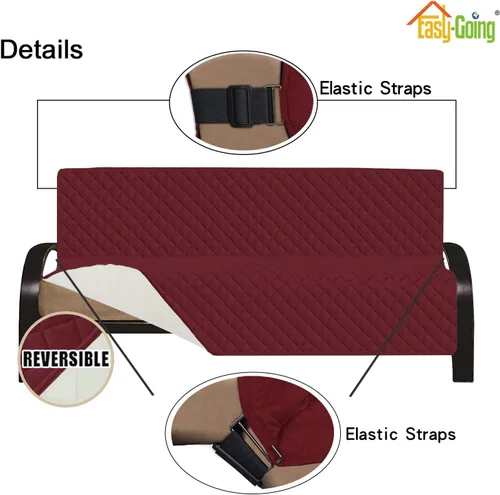 Vista 370 de Easy-Going - Funda reversible para sofá reclinable, resistente al agua, protector de muebles con correas elásticas, para mascotas y niños