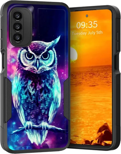 Vista 275 de para Moto G Play 4G 2024, funda de dos capas híbrida resistente y a prueba de golpes, PC duro + silicona suave protectora para Motorola Moto G Play