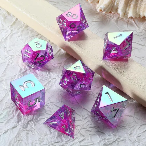 Vista 77 de DNDND Dados de Resina Ojo DND de Borde Afilado Dado de D&D con Estuche de Regalo para Juego de Dungeons and Dragons (Ojo de Dragón Verde)