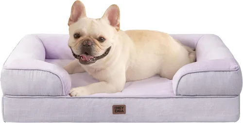 Vista 73 de EHEYCIGA – Cama ortopédica impermeable para perros extragrandes, espuma viscoelástica tipo caja de huevos, bordes elevados y base antideslizante