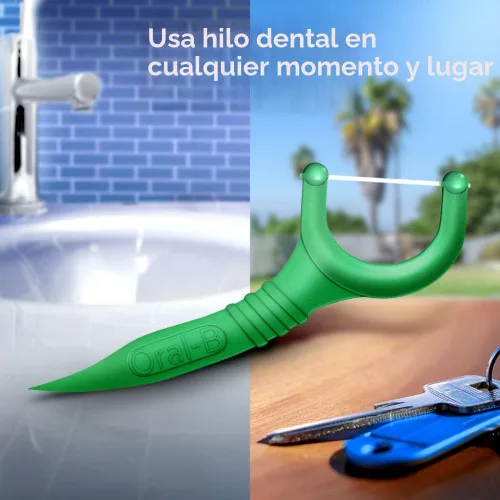 Vista 5 de Oral-B - Palillos con hilo dental Glide de menta con sabor Scope de larga duración, 3 paquetes de 75 palillos (225 en total)