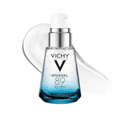 Vichy Mineral 89 Booster, Pure Hyaluronic Acid Serum for Face with Polyglutamic Acid for Skin Barrier Repair, Plumps & Hydrates, Lightweight